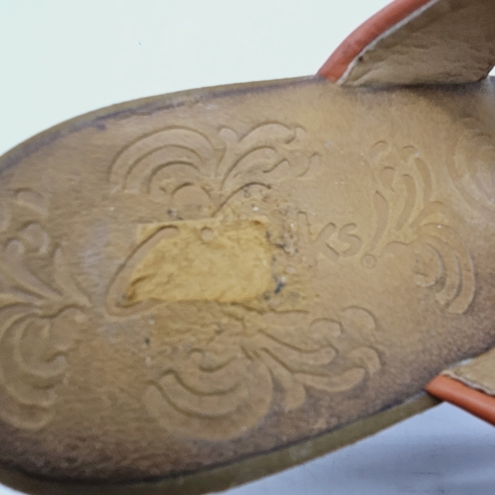 Clarks Brown Raffia Flower Mimmey Claire Cork Wedge Slide Thong Sandals Size 8M - Picture 10 of 11